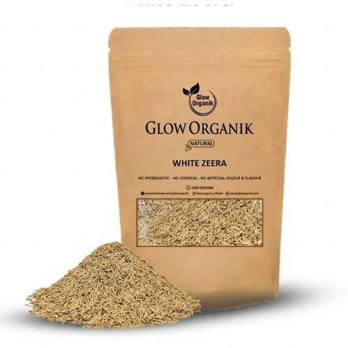 white zeera Premium White Zeera (100g) – 100% Natural Whole Cumin Seeds, Aromatic & Fresh Kitchen Spice - Image 1